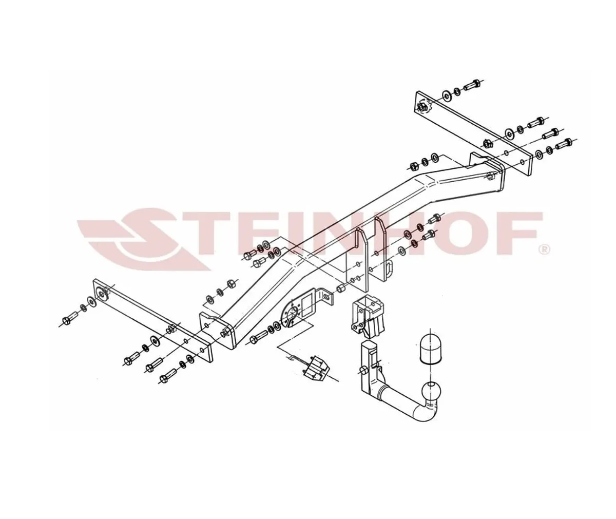 Фаркоп Steinhof для Volkswagen Tiguan 2007-2015 V-129 в Челябинск