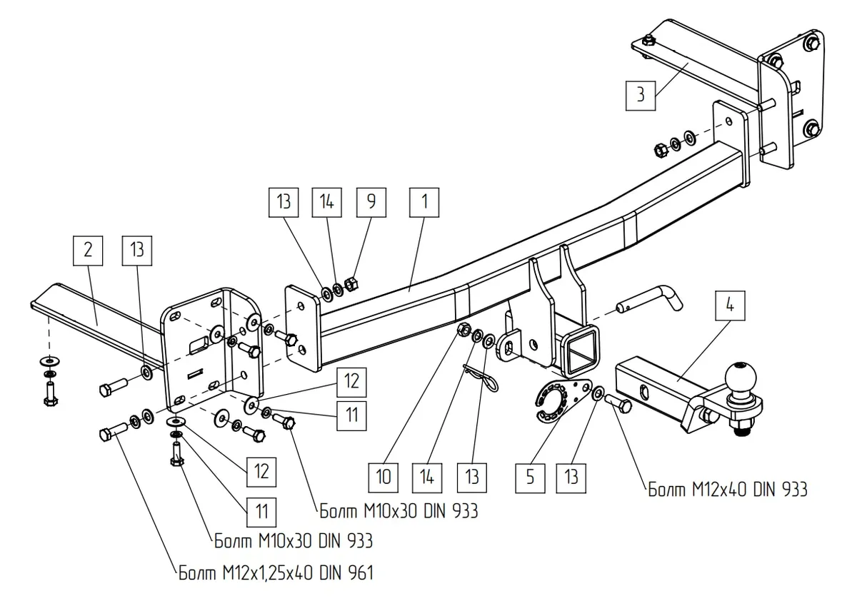 Фаркоп TowRus для Volkswagen Teramont 2022- 269092 в Челябинск Фаркоп TowRus для Volkswagen Teramont 2022- 269092 в Челябинск