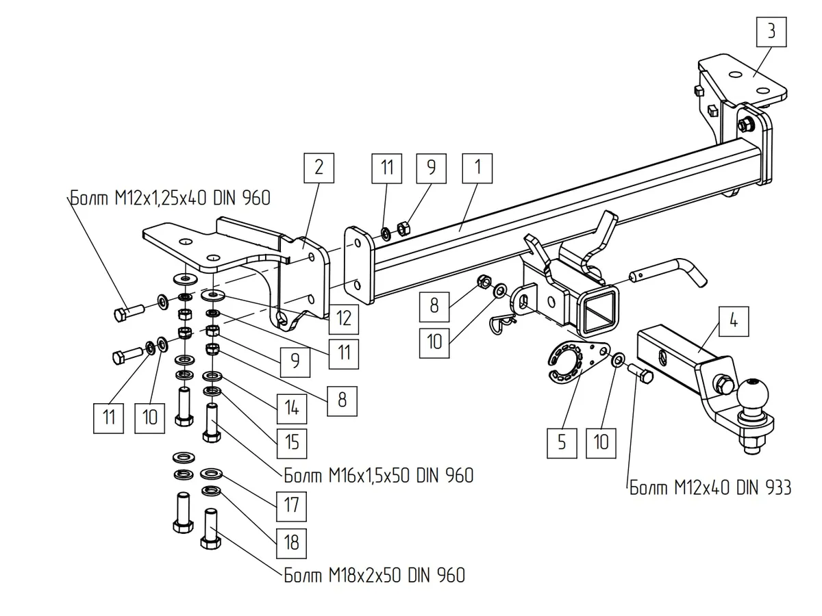 Фаркоп TowRus для Haval F7 2024- 129299 в Челябинск